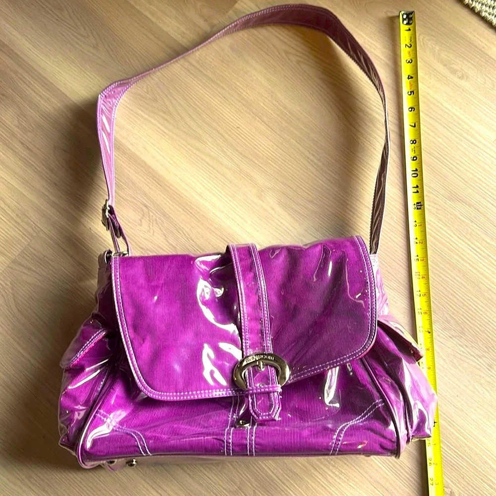 Kalencom Patent Leather Oversized Shoulder/Diaper Bag Purple NWOT Maternity Bold